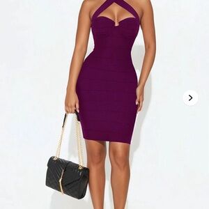 Fashion Nova Strapless Purple Dress